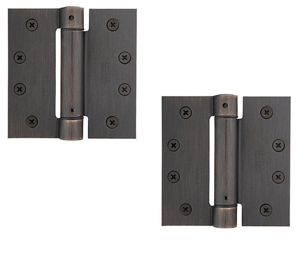 Emtek Plated Steel UL Listed Spring Hinge, 4" x 4" with Square Corners in Oil Rubbed Bronze finish