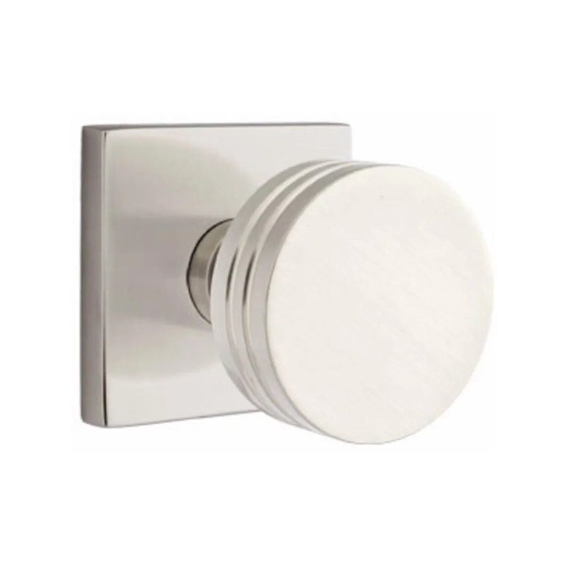 Emtek Privacy Bern Knob With Square Rosette in Satin Nickel finish