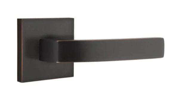 Emtek Privacy Breslin Lever With Square Rosette - Right Handed in Oil Rubbed Bronze finish