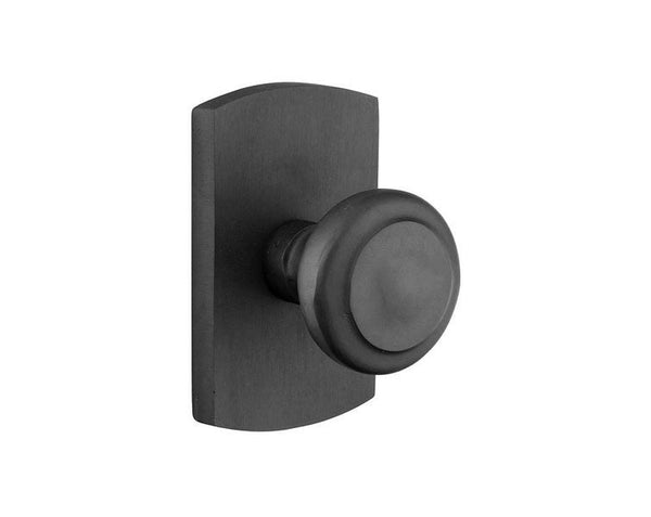 Emtek Privacy Butte Knob With #4 Rosette in Flat Black Bronze Patina finish