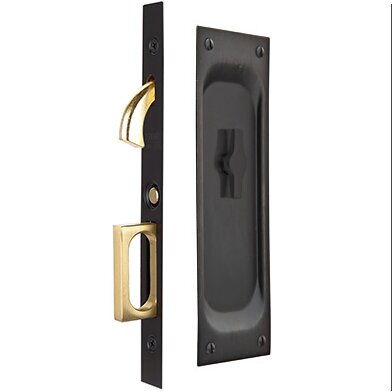 The Emtek Privacy Classic Pocket Door Mortise Lock in Oil Rubbed Bronze finish