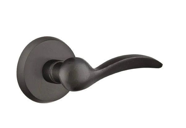 Emtek Privacy Durango Lever With #2 Rosette - Right Handed in Flat Black Bronze Patina finish