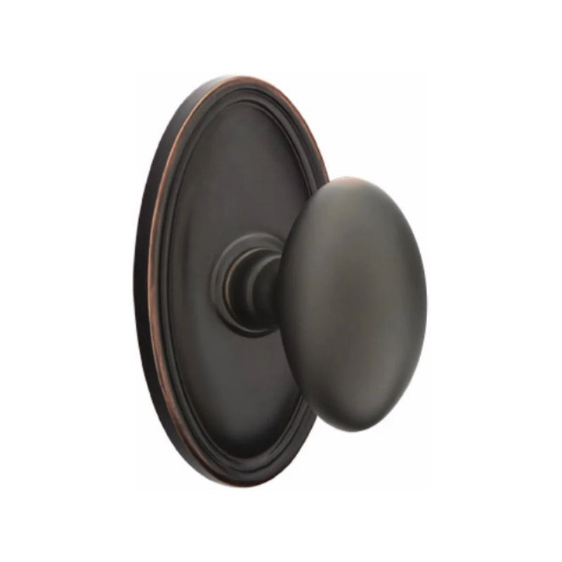 Emtek Privacy Egg Knob With Oval Rosette in Oil Rubbed Bronze finish