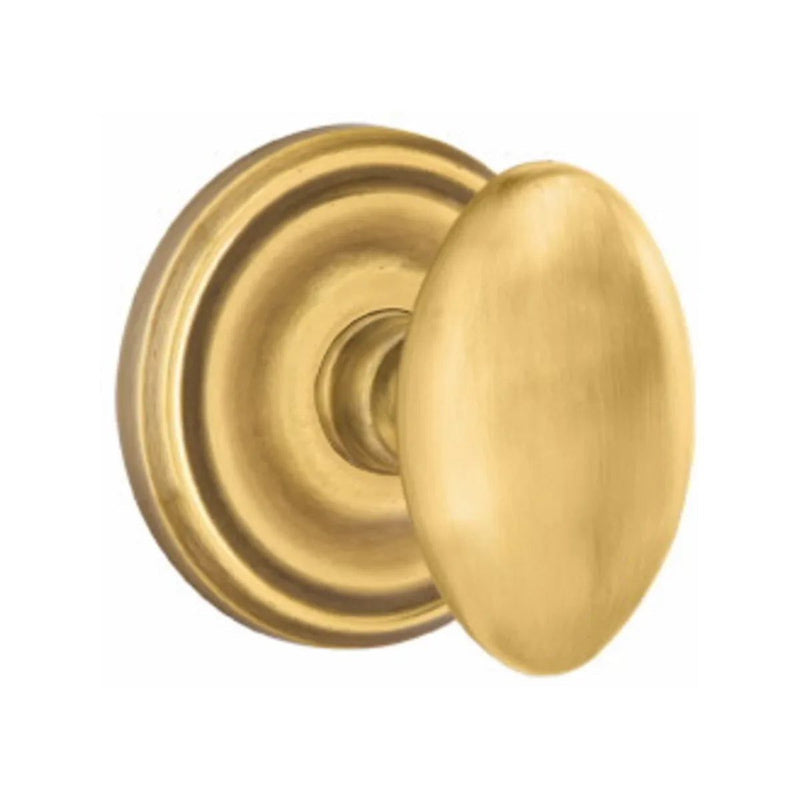 Emtek Privacy Egg Knob With Regular Rosette in French Antique finish