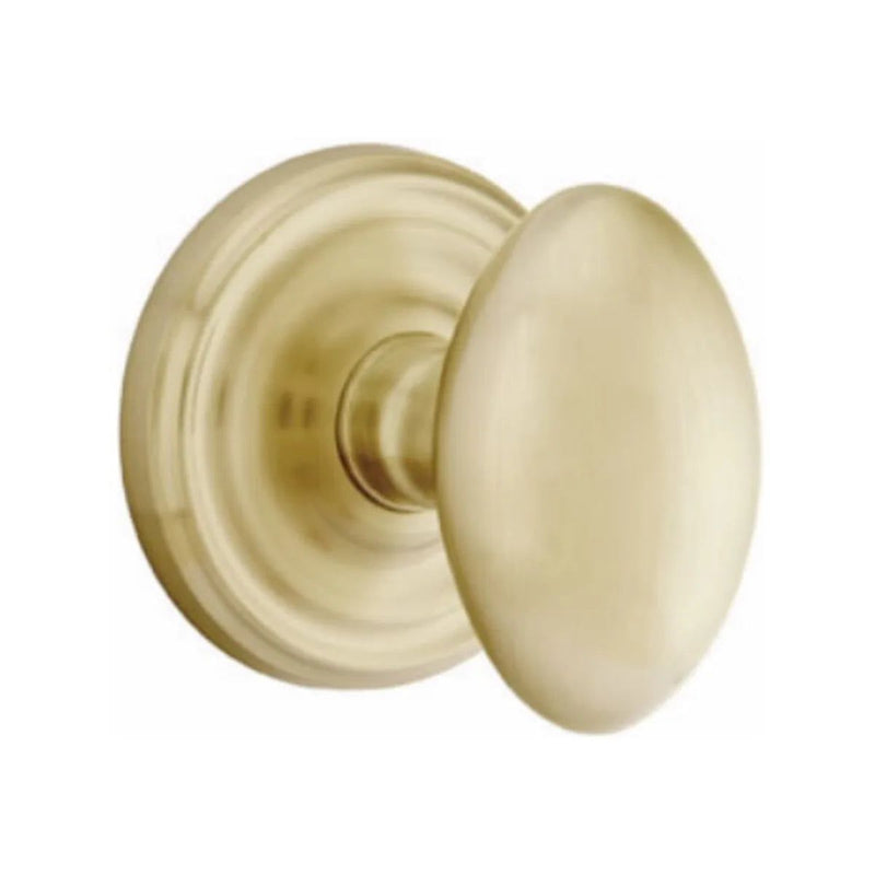 Emtek Privacy Egg Knob With Regular Rosette in Satin Brass finish