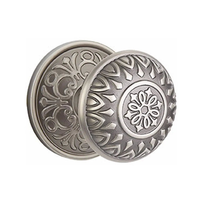 Emtek Privacy Lancaster Knob With Lancaster Rosette in Pewter finish