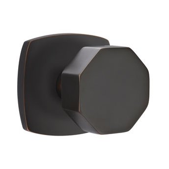 Emtek Privacy Octagon Knob With Urban Modern Rosette in Oil Rubbed Bronze finish