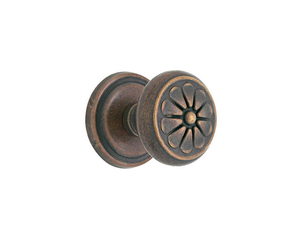 Emtek Privacy Petal Knob With #12 Rosette in Medium Bronze Patina finish