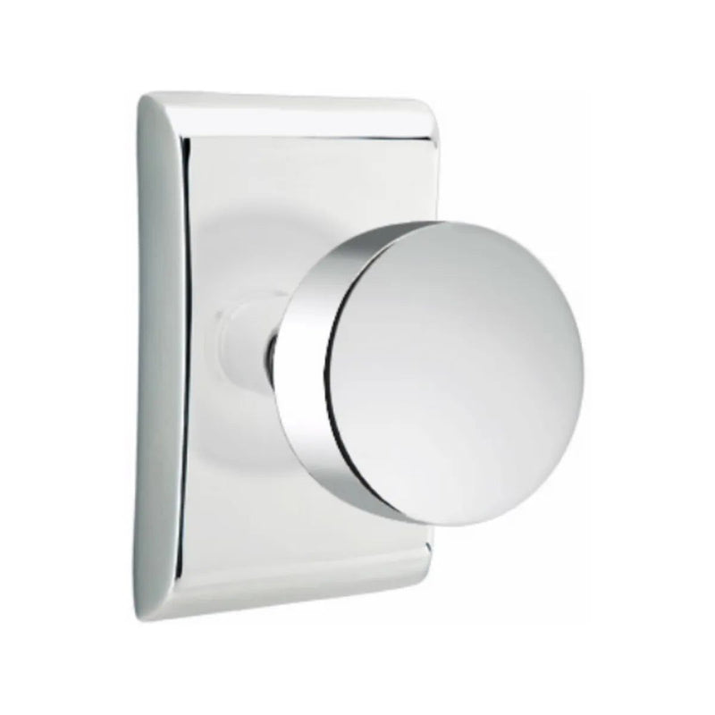 Emtek Privacy Round Knob With Neos Rosette in Polished Chrome finish