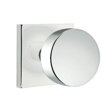 Emtek Privacy Round Knob With Square Rosette in Polished Chrome finish