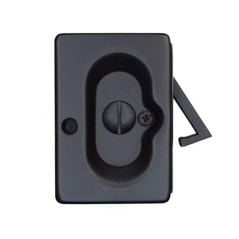 Emtek Privacy Standard Pocket Door Lock in Flat Black finish