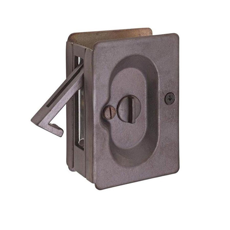 Emtek Privacy Standard Pocket Door Lock in Medium Bronze Patina finish