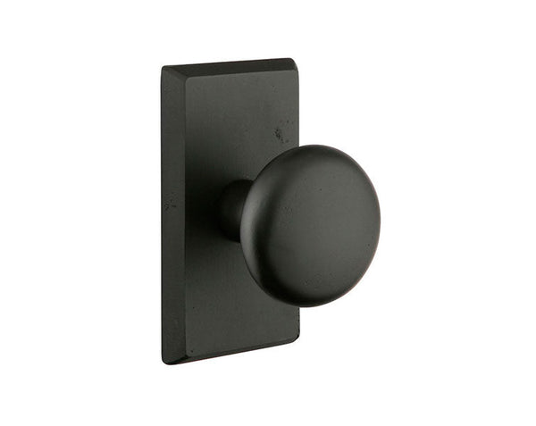 Emtek Privacy Winchester Knob With #3 Rosette in Flat Black Bronze Patina finish