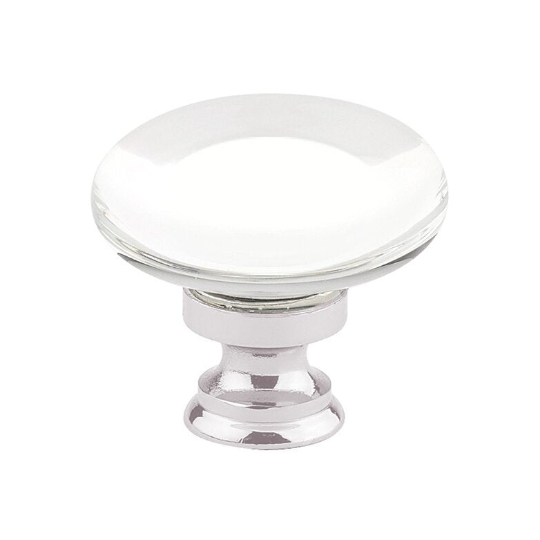 The Emtek Providence Glass Cabinet Knob in Lifetime Polished Nickel finish