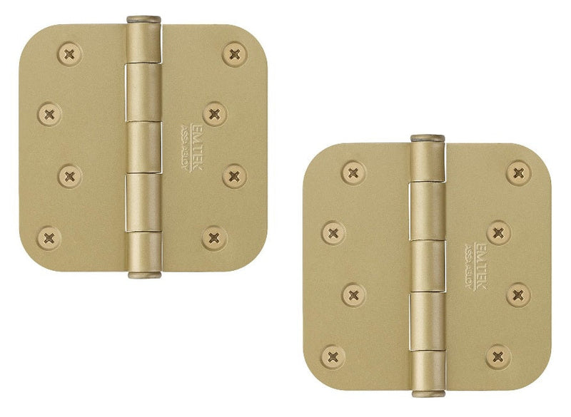 Emtek Residential Duty Solid Brass Plain Bearing Hinge, 4" x 4" with 5/8" Radius Corners in French Antique finish