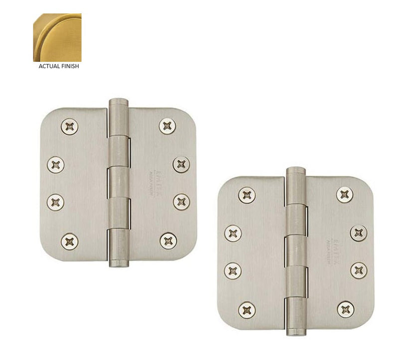 Emtek Residential Duty Solid Brass Plain Bearing Hinge, 4" x 4" with 5/8" Radius Corners in French Antique finish