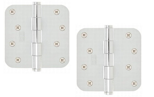 Emtek-Residential Duty Solid Brass Plain Bearing Hinge, 4" x 4" with 5/8" Radius Corners-Lifetime Polished Nickel-Coastal Hardware Store