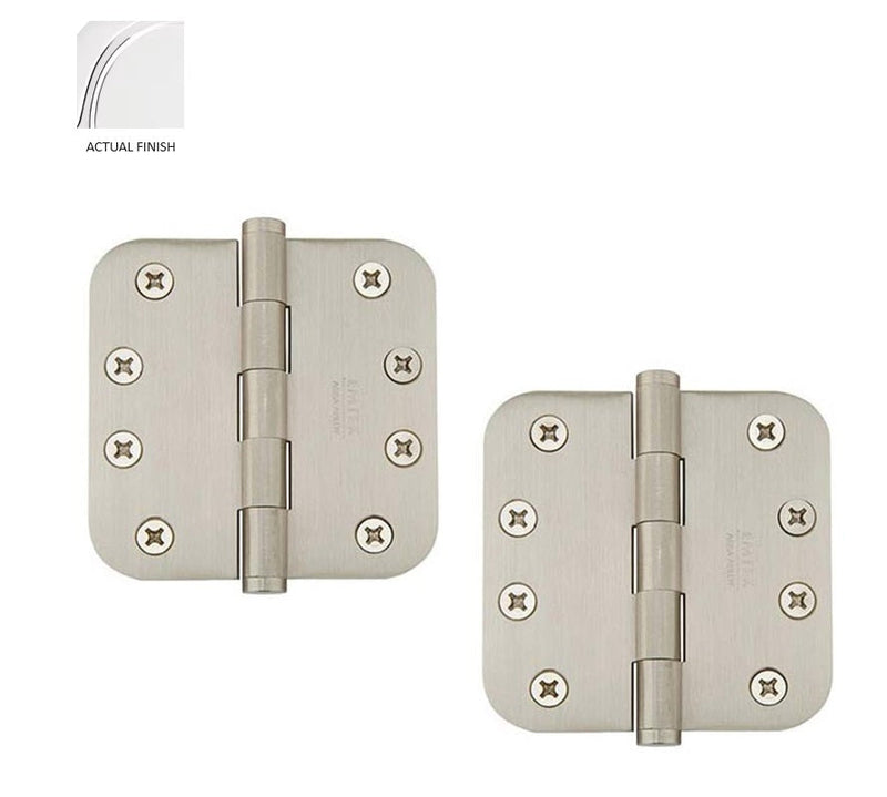 Emtek Residential Duty Solid Brass Plain Bearing Hinge, 4" x 4" with 5/8" Radius Corners in Polished Chrome finish