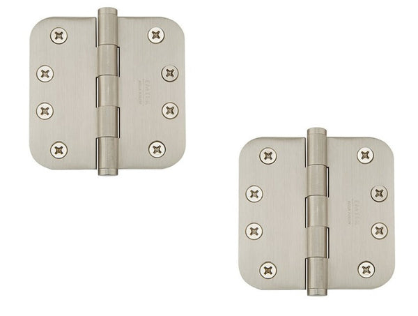 Emtek Residential Duty Solid Brass Plain Bearing Hinge, 4" x 4" with 5/8" Radius Corners in Satin Nickel finish