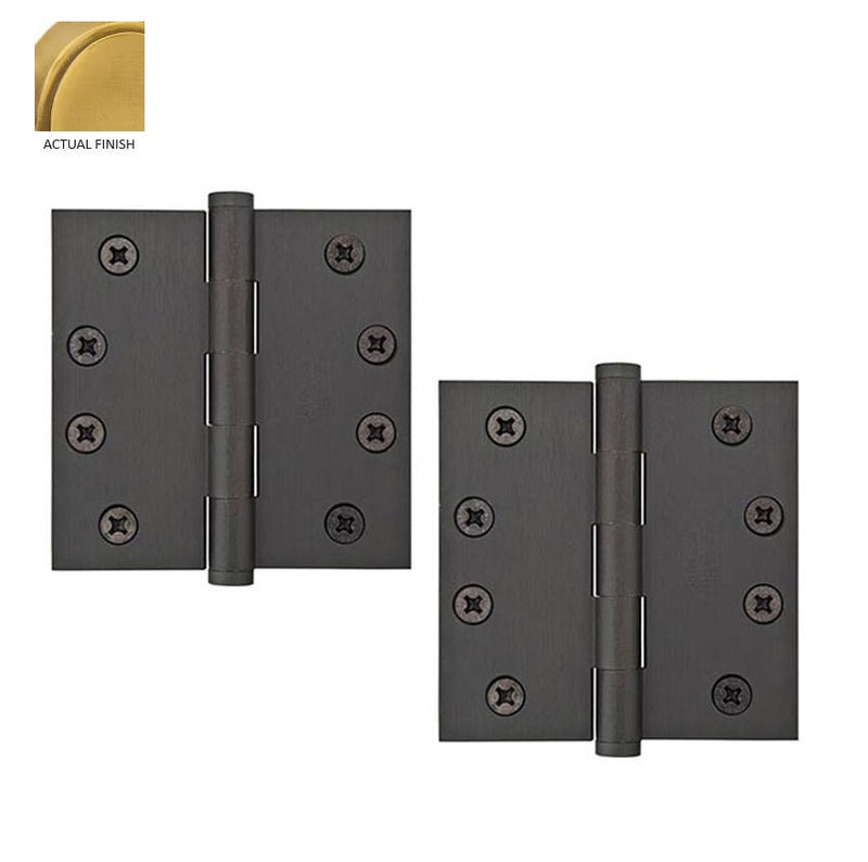 Emtek Residential Duty Solid Brass Plain Bearing Hinge, 4" x 4" with Square Corners in French Antique finish