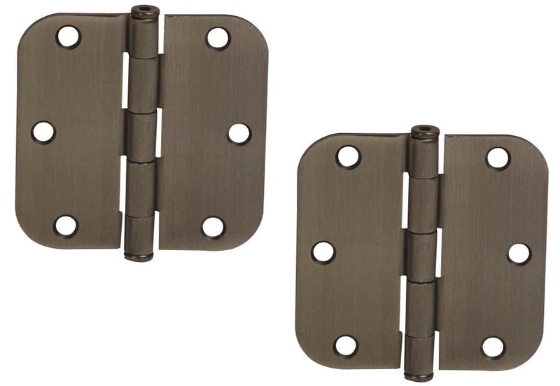 Emtek Residential Duty Steel Plain Bearing Hinge, 3.5" x 3.5" with 5/8" Radius Corners in Oil Rubbed Bronze finish