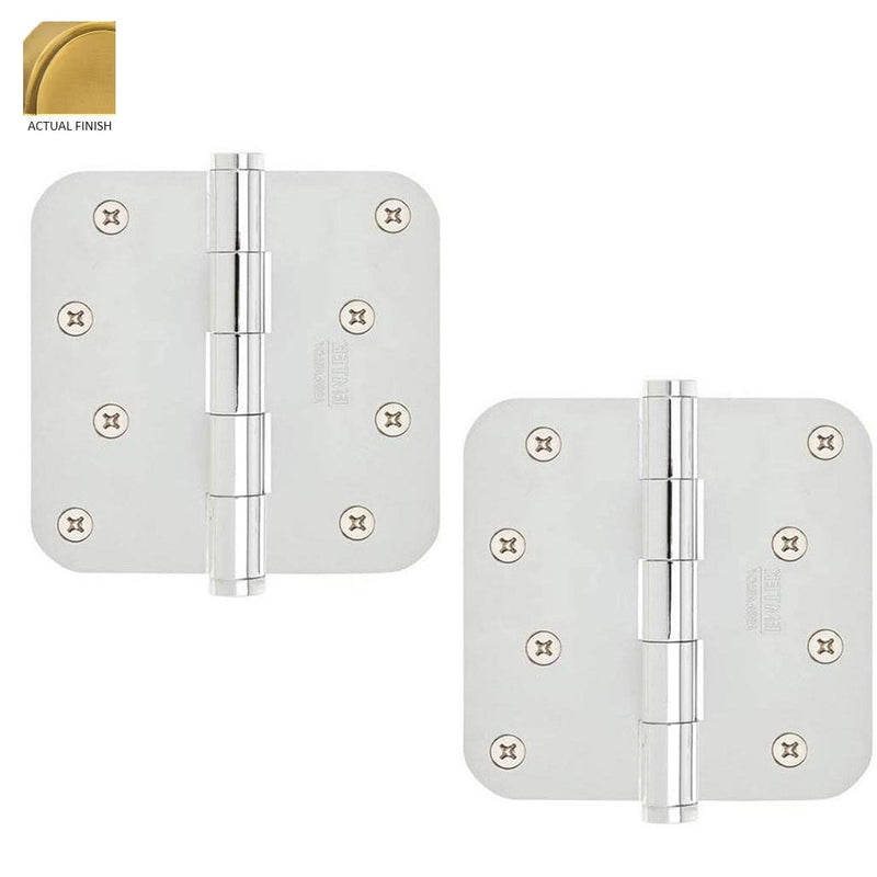 Emtek Residential Duty Steel Plain Bearing Hinge, 4" x 4" with 5/8" Radius Corners in French Antique finish