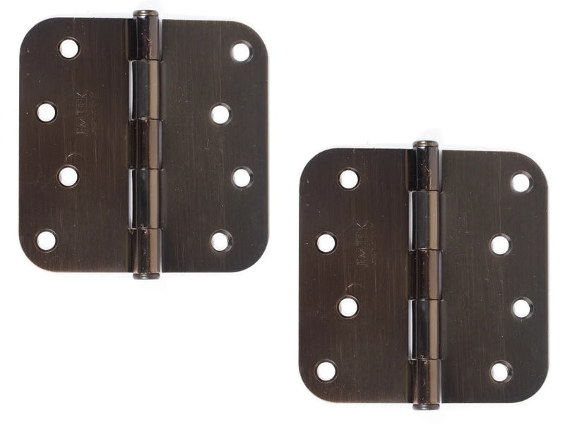 Emtek Residential Duty Steel Plain Bearing Hinge, 4" x 4" with 5/8" Radius Corners in Oil Rubbed Bronze finish