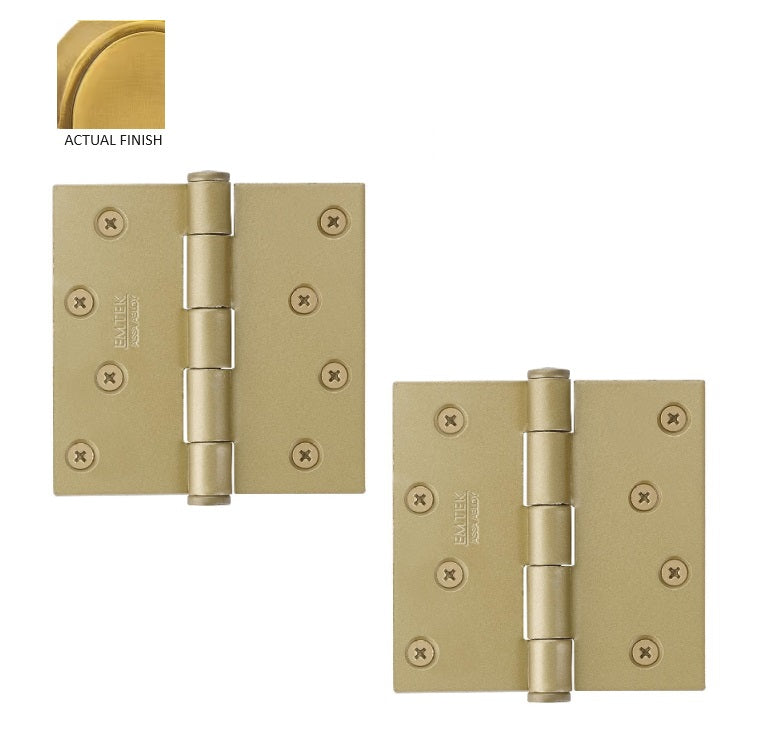 Emtek Residential Duty Steel Plain Bearing Hinge, 4" x 4" with Square Corners in French Antique finish