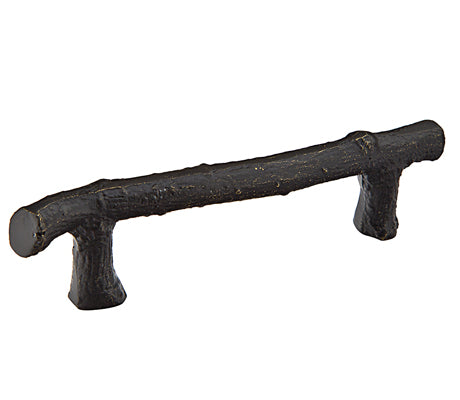 Emtek Sandcast Bronze Twig Cabinet Pull, 3 1/2" Center to Center in Medium Bronze Patina finish