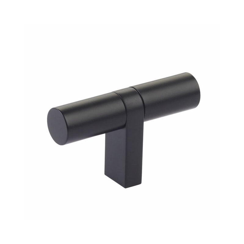 Emtek Select Bar Smooth Cabinet T-Knob, 2 1/4" in Flat Black finish