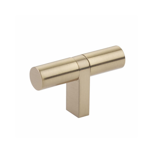 Emtek Select Bar Smooth Cabinet T-Knob, 2 1/4" in Satin Brass finish