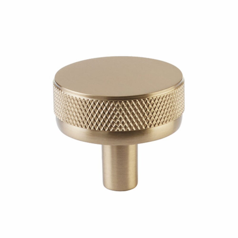 Emtek Select Conical Knurled Cabinet Knob in Satin Brass finish