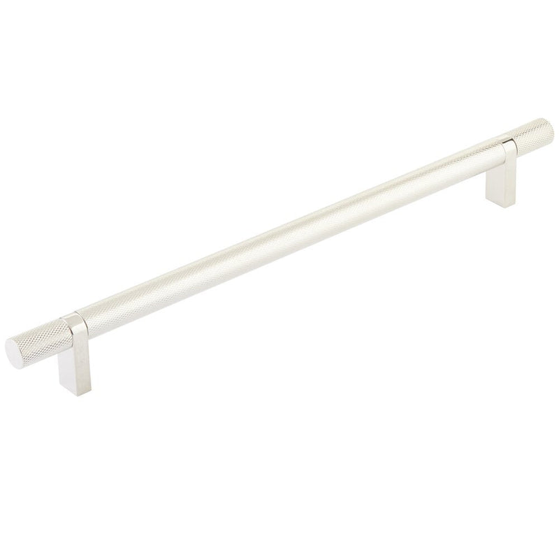 Emtek Select Knurled Cabinet Bar Pull, 10" C-to-C in Lifetime Polished Nickel finish