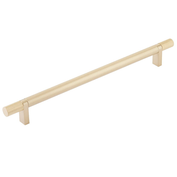 Emtek Select Knurled Cabinet Bar Pull, 10" C-to-C in Satin Brass finish