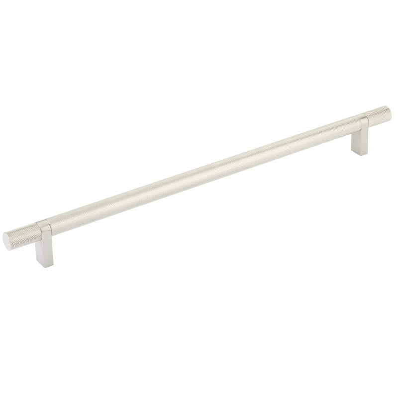 Emtek Select Knurled Cabinet Bar Pull, 12" C-to-C in Satin Nickel finish