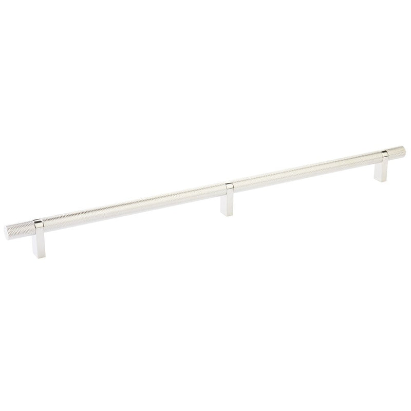 Emtek Select Knurled Cabinet Bar Pull, 16" C-to-C in Lifetime Polished Nickel finish