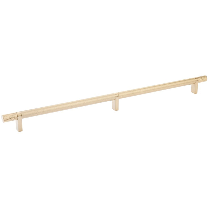 Emtek Select Knurled Cabinet Bar Pull, 16" C-to-C in Satin Brass finish