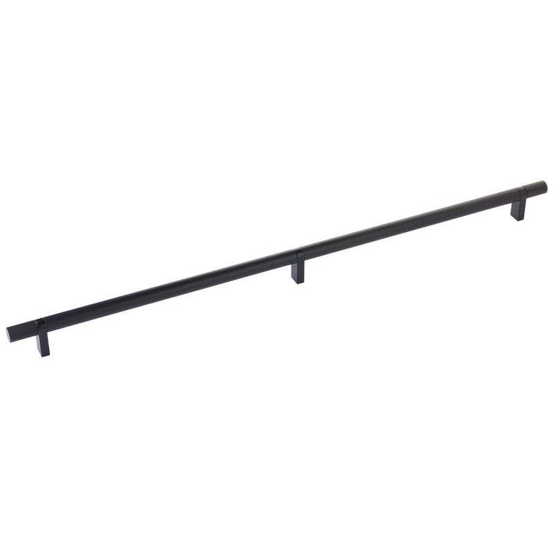 Emtek Select Knurled Cabinet Bar Pull, 20" C-to-C in Flat Black finish