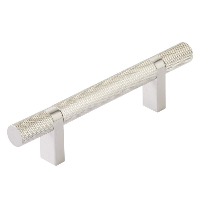 Emtek Select Knurled Cabinet Bar Pull, 3 1/2" C-to-C in Satin Nickel finish