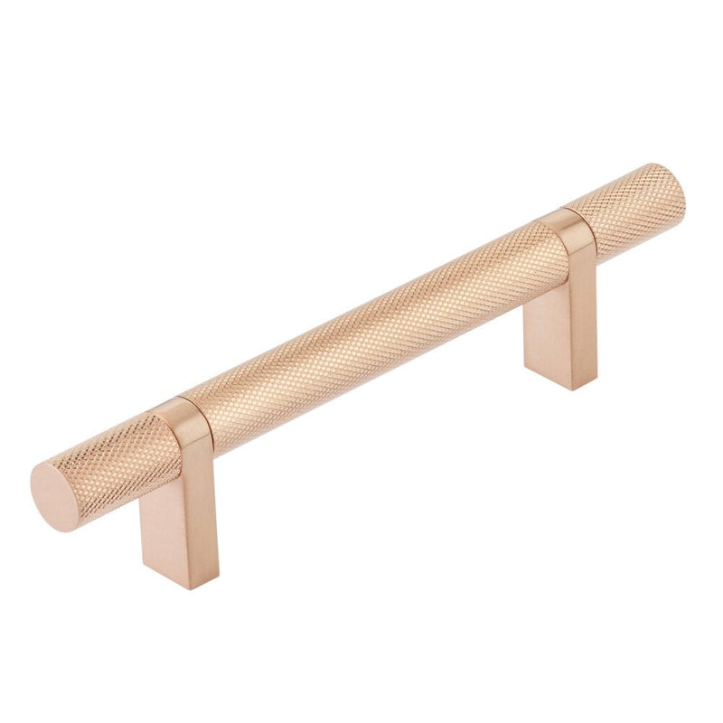 Emtek Select Knurled Cabinet Bar Pull, 4" C-to-C in Satin Copper finish