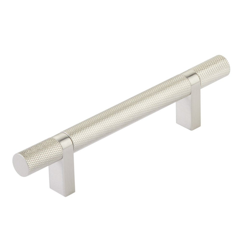 Emtek Select Knurled Cabinet Bar Pull, 4" C-to-C in Satin Nickel finish