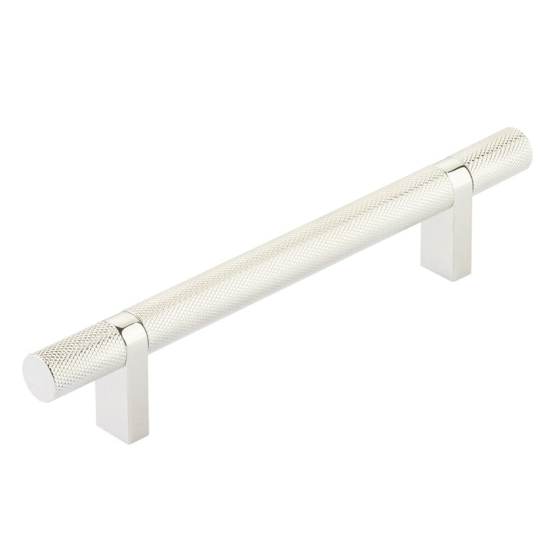 Emtek Select Knurled Cabinet Bar Pull, 5" C-to-C in Lifetime Polished Nickel finish