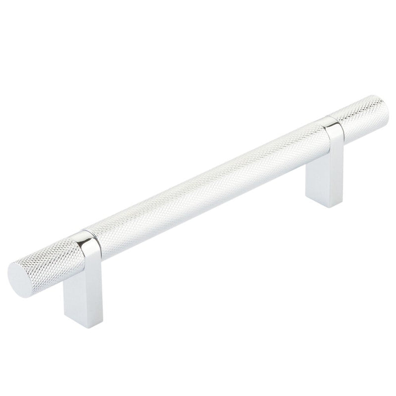 Emtek Select Knurled Cabinet Bar Pull, 5" C-to-C in Polished Chrome finish