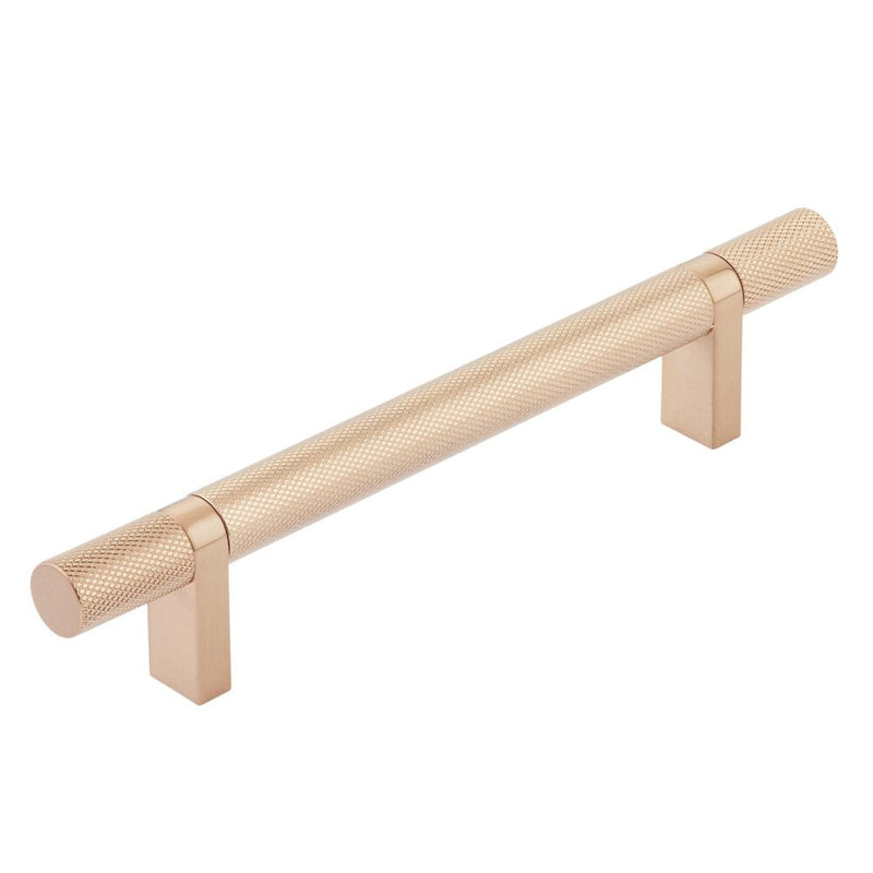 Emtek Select Knurled Cabinet Bar Pull, 5" C-to-C in Satin Copper finish