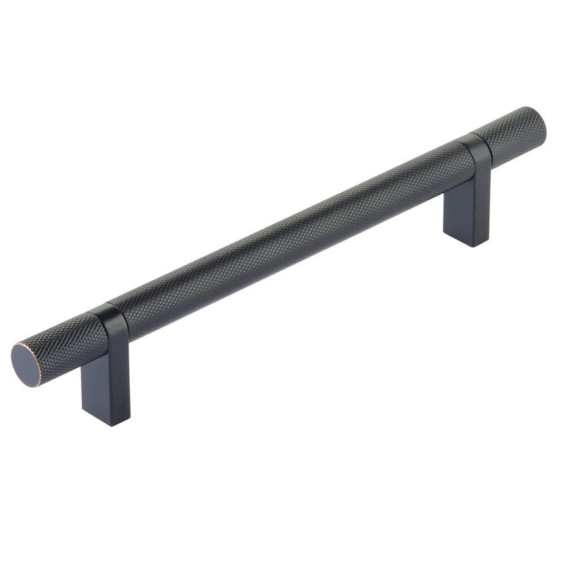 Emtek Select Knurled Cabinet Bar Pull, 6" C-to-C in Oil Rubbed Bronze finish