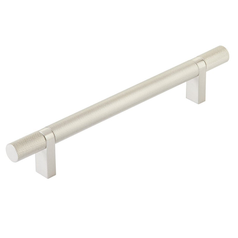 Emtek Select Knurled Cabinet Bar Pull, 6" C-to-C in Satin Nickel finish