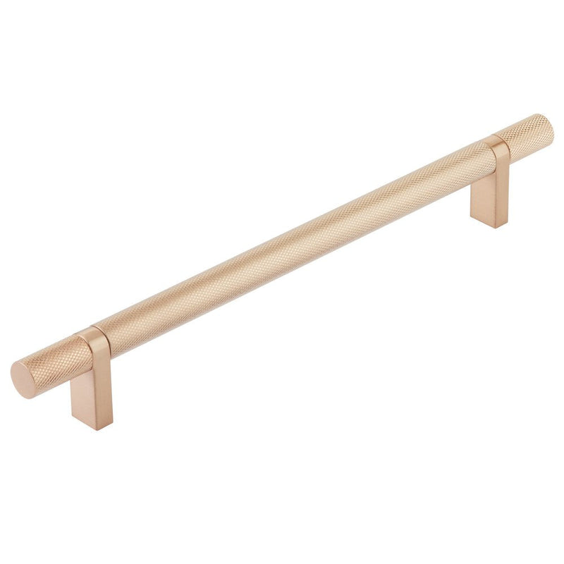 Emtek Select Knurled Cabinet Bar Pull, 8" C-to-C in Satin Copper finish