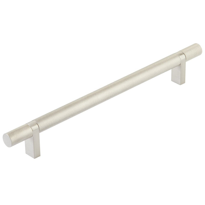 Emtek Select Knurled Cabinet Bar Pull, 8" C-to-C in Satin Nickel finish