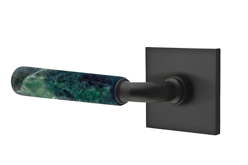 Emtek Select R-Bar Green Marble Lever with Square Rosette in finish