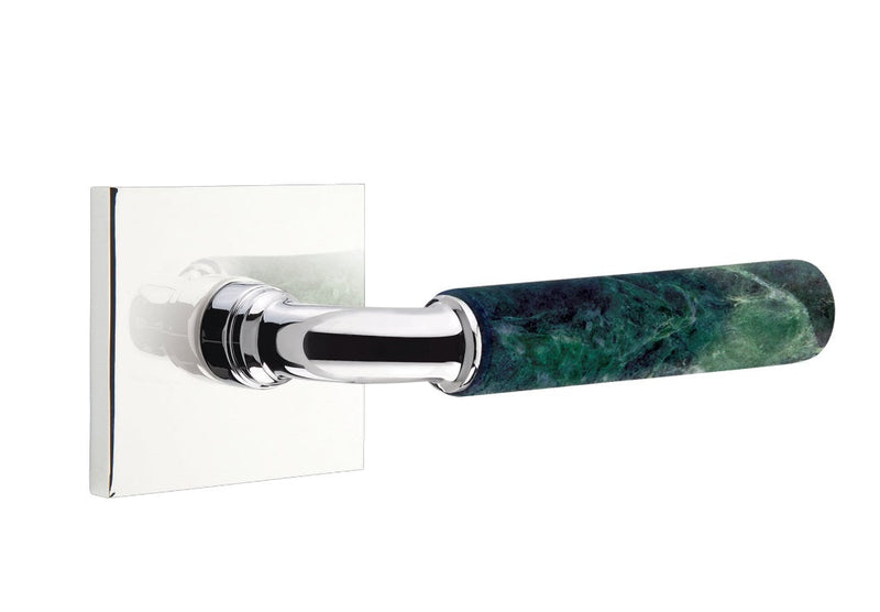 Emtek Select R-Bar Green Marble Lever with Square Rosette in finish